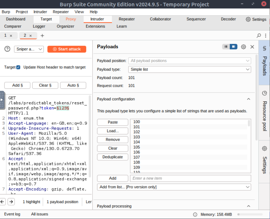 Burp Suite intercept of authentication request